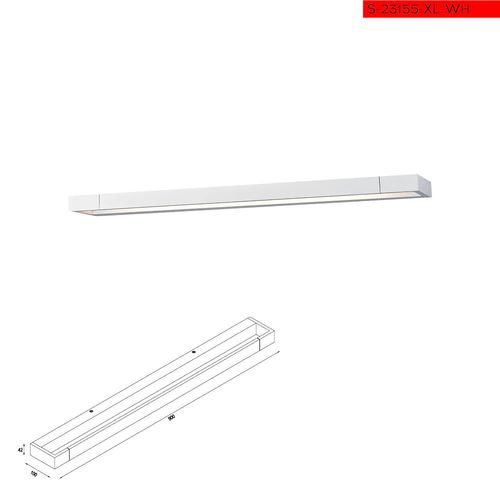 30W XL מנורת קיר רון לבן