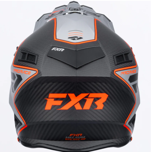 קסדה לאופנוע FXR RACING HELIUM CARBON 2026 שחור\כתום\כסוף קרבון 22.06