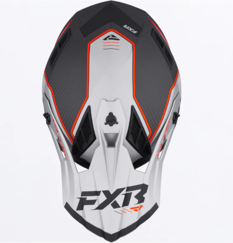 קסדה לאופנוע FXR RACING HELIUM CARBON 2026 שחור\כתום\כסוף קרבון 22.06