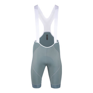 ביב רכיבה קצר לאופניים THUNDER BIB ירוק בהיר אפרפר אלסטי טכני ומנדף מאוד 