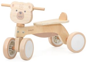 בימבה מעוצבת מעץ מלא עם גלגלי EVA - דב (טבעי)