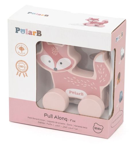 צעצועי משיכה מעץ לעידוד זחילה / הליכה - פוקסי השועל