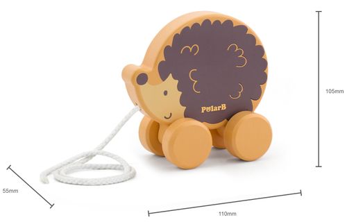 צעצועי משיכה מעץ לעידוד זחילה / הליכה - קיפי הקיפוד