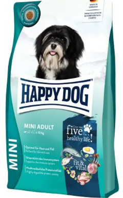 הפי דוג מזון לכלב בוגר גזע קטן HAPPY DOG fit & vital Mini Adult dry dog food