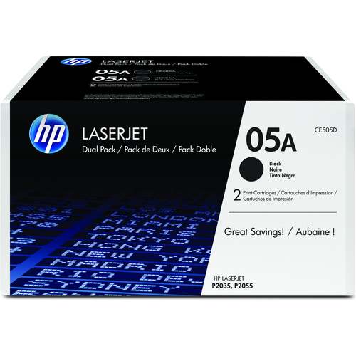  זוג טונרים HP P-2035 A מקור CE505-D CE505D 