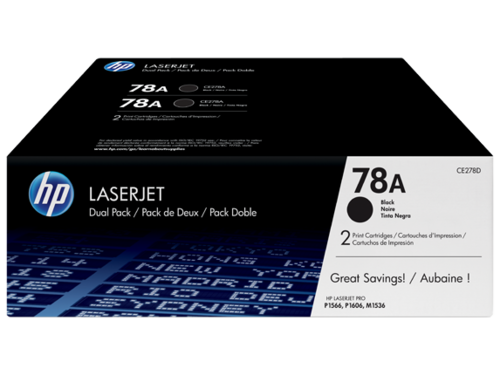  זוג טונרים HP P-1566 מקורי CE278-AF CE278AF 