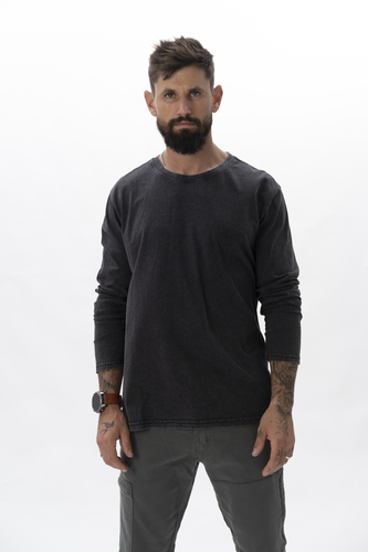REDBACK WASHED LONG-T / Black