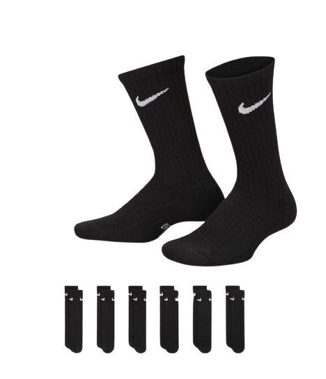 שישיית גרבי נייק Nike Everyday Cushion Crew Socks | נוער