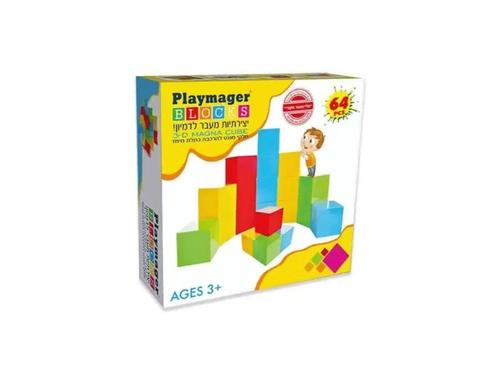 קוביות מגנטיות צבע אחיד 64 חלקים לבנייה