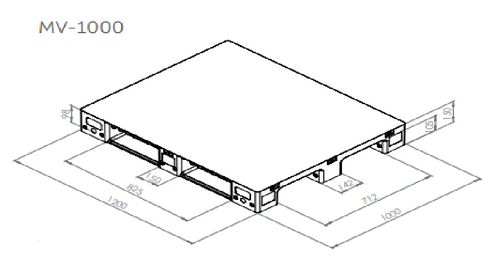 משטח דולב MV 1000 מחורר 120*100*h15