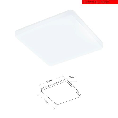 IP54 15W 3000K פלפון רים לד מרובע  מוגן מים