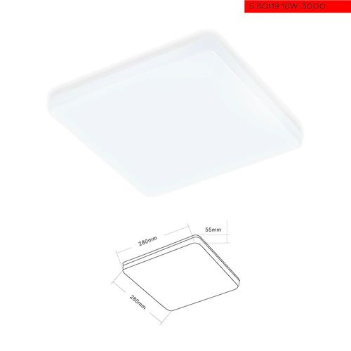 IP54 18W 3000K פלפון רים לד מרובע  מוגן מים