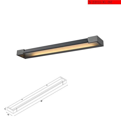 30W XL מנורת קיר רון שחור