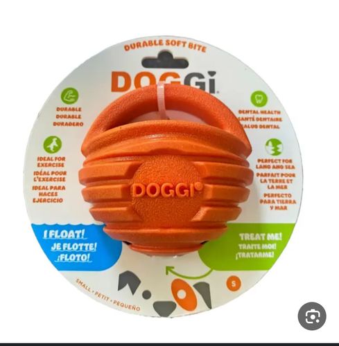  DOGGi Handle Ball Small – צעצוע כדור עם ידית לכלבים | צף במים ועמיד במיוחד
