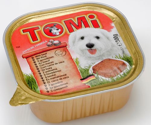 מעדן  TOMI לכלבים בטעם בקר 300 גרם
