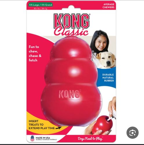 KONG Classic XXL – צעצוע קונג מקורי לכלבים גדולים מאוד | עמיד במיוחד | מתקן חטיפים