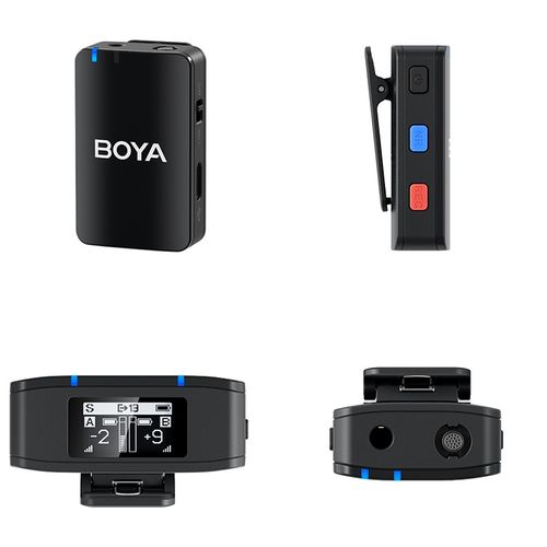 מיקרופון דש אלחוטי כפול BoyaMic עם מארז טעינה