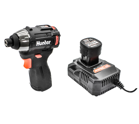 מברגת אימפקט בראשלס 16V עם מטען + סוללה HUNTER 100312-026 2.0Ah