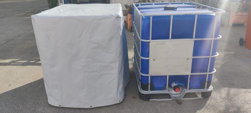 מיכל 1000 ליטר (קוביית IBC)- שטוף - 2 צול מיכל סולר 120*100*h115 - להשכרה