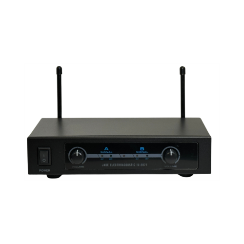 מקלט כפול איכותי מקצועי UHF עם סוללה נטענת מובנת (ללא מיקרופון) 501.4+507.4MHz