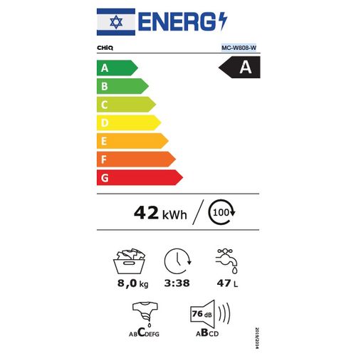 מכונת כביסה פתח חזית - 10 ק"ג CHiQ MC-W810-W