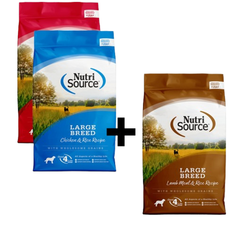 2+1 נוטרי סורס Nutri Source מזון לכלב כל הגזעים מכל הטעמים 1.8 ק