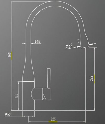 שירטוט ברז מטבח 1027RG רוז גולד מט SIVANOFIR