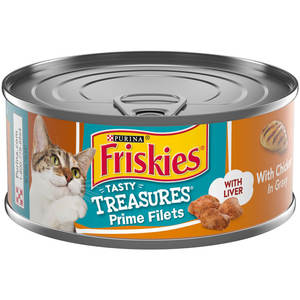 פריסקיז שימורי נתחי עוף וכבד 156 גרם Friskies Tasty Treasures