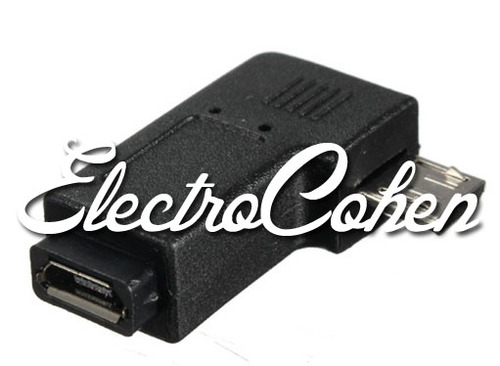 מתאם MICRO USB מוזהב זכר נקבה זוויתי