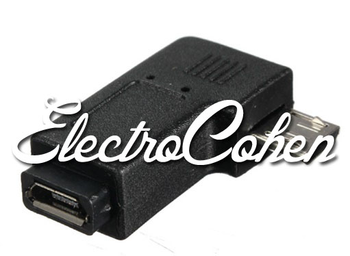 מתאם MICRO USB מוזהב זכר נקבה זוויתי