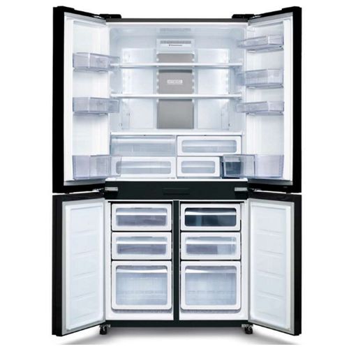 מקרר 4 דלתות 610 ליטר Sharp SJ-8942-WH זכוכית לבנה שארפ - נובמבר SALE!!!
