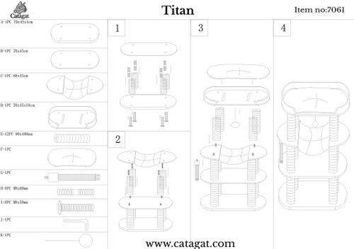 מתקן גירוד קטגט טיטאן לחתול 7061 Catagat Titan