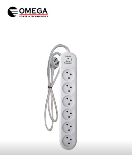 ‏רב שקע עם מגן ברקים Omega OM-QD-06