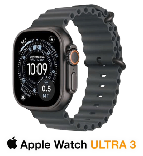 שעון חכם Apple Watch Ultra 3 2025 49mm Titanium Case Ocean Band GPS +‎ Cellular 