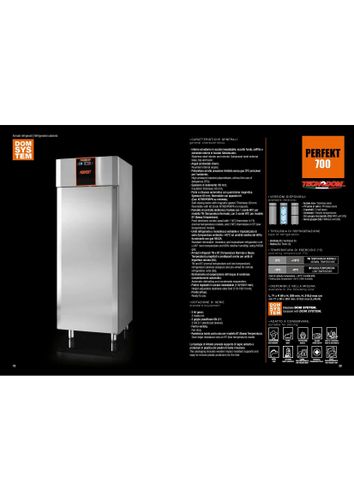 מקרר תעשייתי PERFECT 700 ליטר עם מבנה נירוסטה - מקרר מקצועי עם דלת עיורת או זכוכית, מערכת DOM SYSTEM, בידוד 60 מ