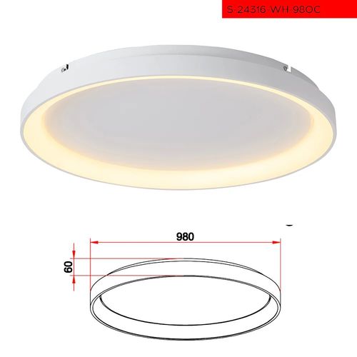 CCT 98CM 100W צמוד תקרה ורונה לד קוטר לבן
