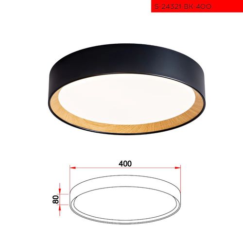 CCT 40CM 40W צמוד תקרה קליארי לד קוטר שחור