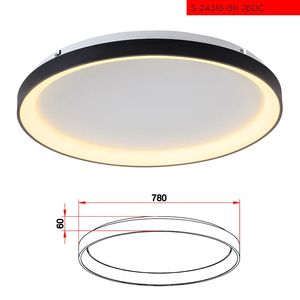 CCT 78CM 80W צמוד תקרה ורונה לד קוטר שחור