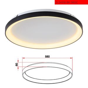 CCT 58CM 60W צמוד תקרה ורונה לד קוטר שחור