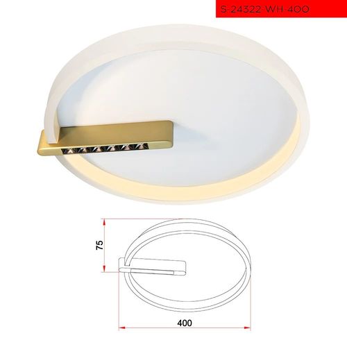 40CM 6W+ 40W צמוד תקרה אורבינו לבן לד לד קוטר