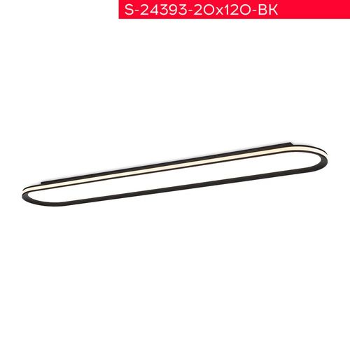 צ.תקרה גל לד שחור כולל שלט 120X20 60W+30W CCT