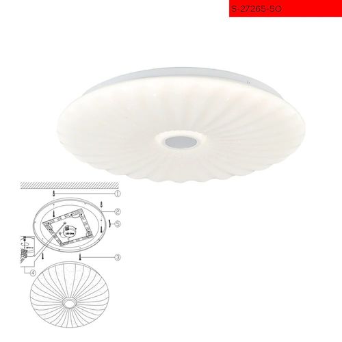 50 CCT צמוד תקרה לוקא לבן  עמעום+שלט קוטר