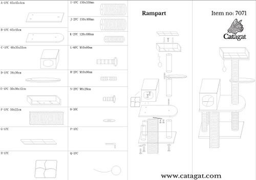 מתקן גירוד קטגט ראמפרט לחתול 7071 Catagat Rampart