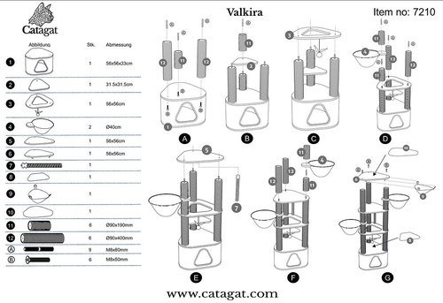 מתקן גירוד קטגט ואלקירה לחתול 7210 Catagat Valkira