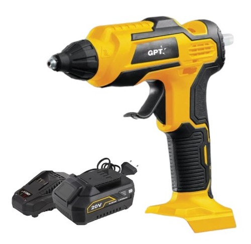 אקדח דבק חם נטען GPT 20V כולל סוללה 2Ah ומטען