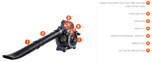 מפוח בנזין, עלים שואב/נושף  , 2 פעימות 750W