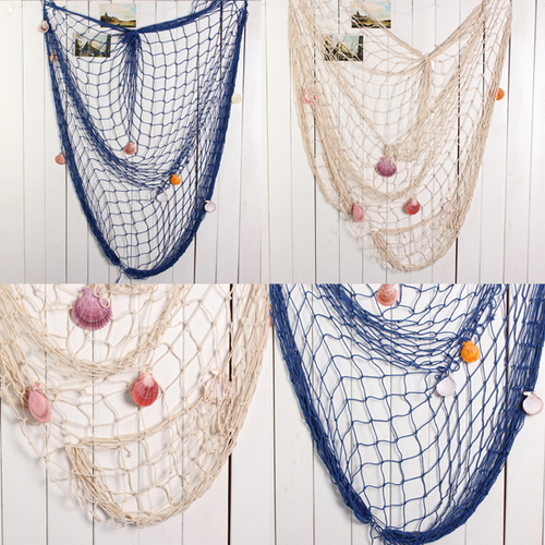 רשת דייגים כולל צדפים בצבע כחול Fishing Net