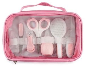 סט מניקור וטיפול לתינוק 7 חלקים בנרתיק פלסטיק - ורוד