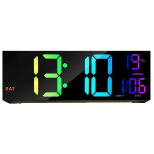 שעון קיר דיגיטלי כולל תאורת RGB ושלט Dragon