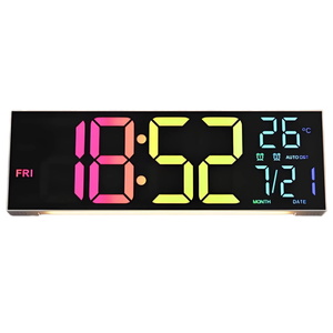 שעון קיר דיגיטלי כולל תאורת RGB ושלט Dragon